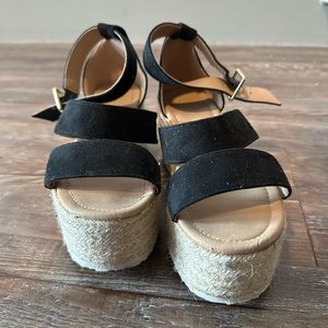 Black Platform Espadrilles - Barely Worn